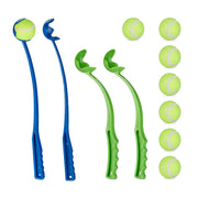 Ballschleuder für Hunde 4er-Set Blau-Gelb-Grün von Relaxdays