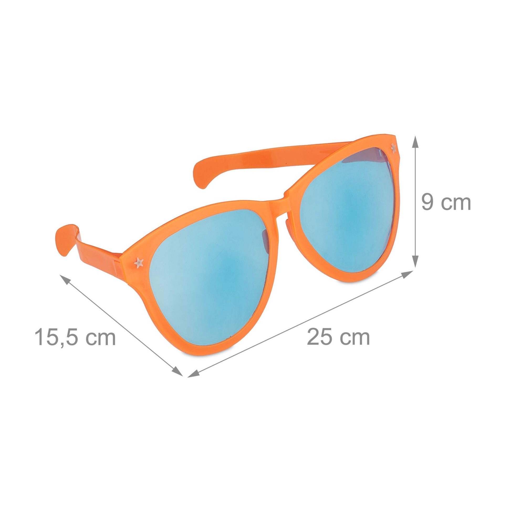 Grosse Partybrille 12er-Set Grün-Lila-Orange von Relaxdays