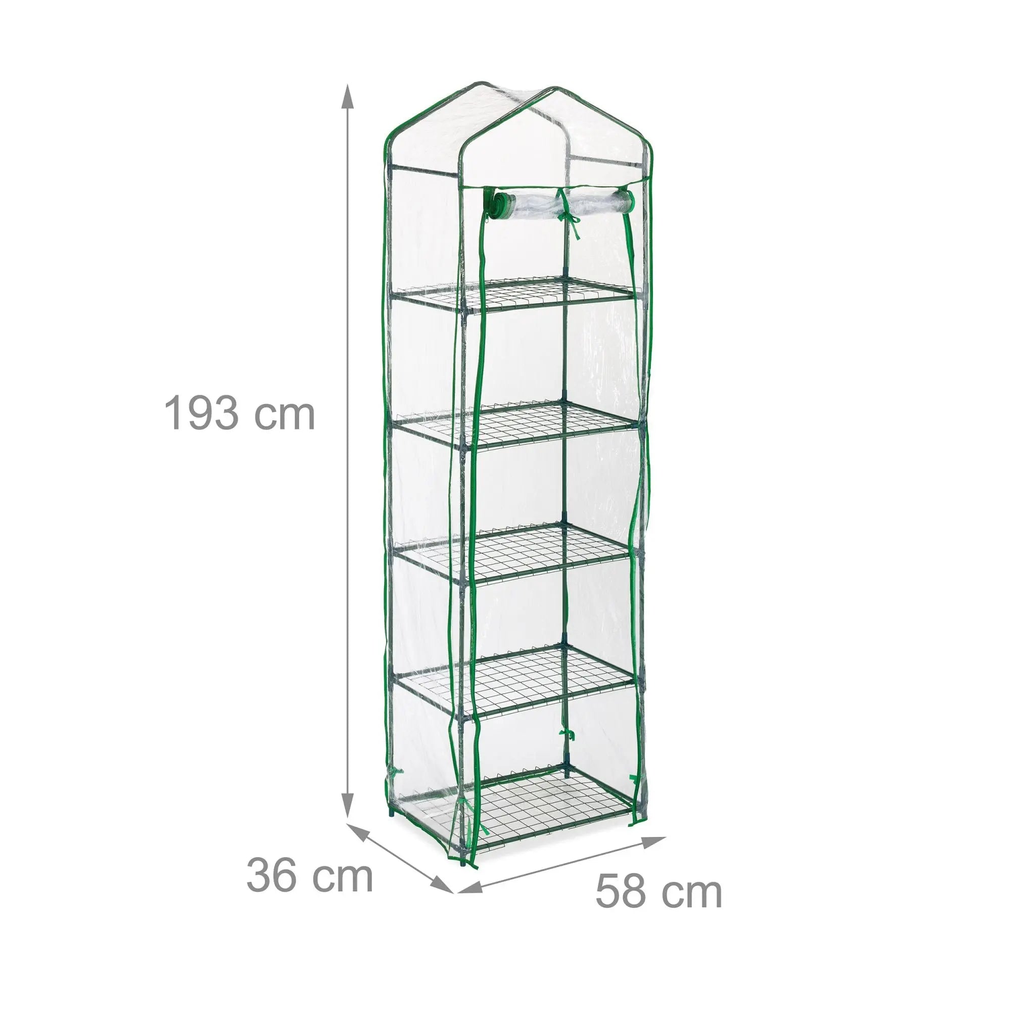Balkon-Gewächshaus mit PVC-Folie Dunkelgrün-Transparent von Relaxdays