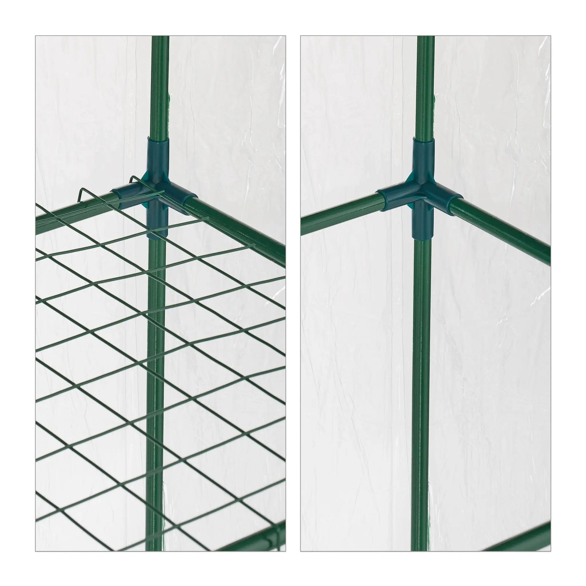 Balkon-Gewächshaus mit PVC-Folie Dunkelgrün-Transparent von Relaxdays