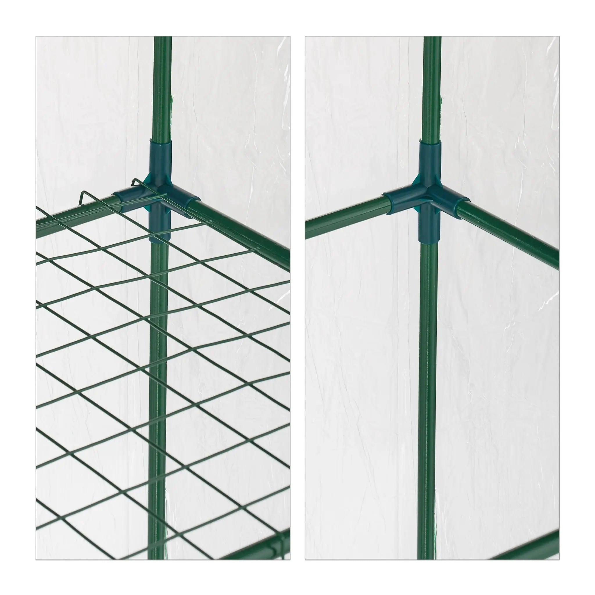 Balkon-Gewächshaus mit PVC-Folie Dunkelgrün-Transparent von Relaxdays