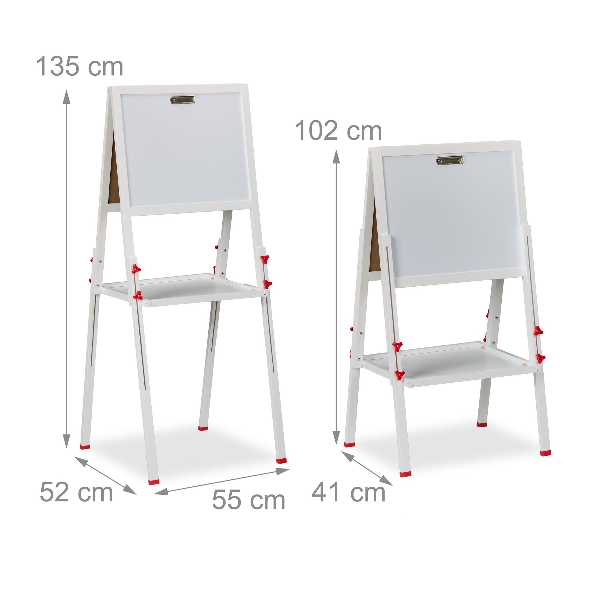 Kinderstandtafel mit Whiteboard Weiss-Dunkelgrün
