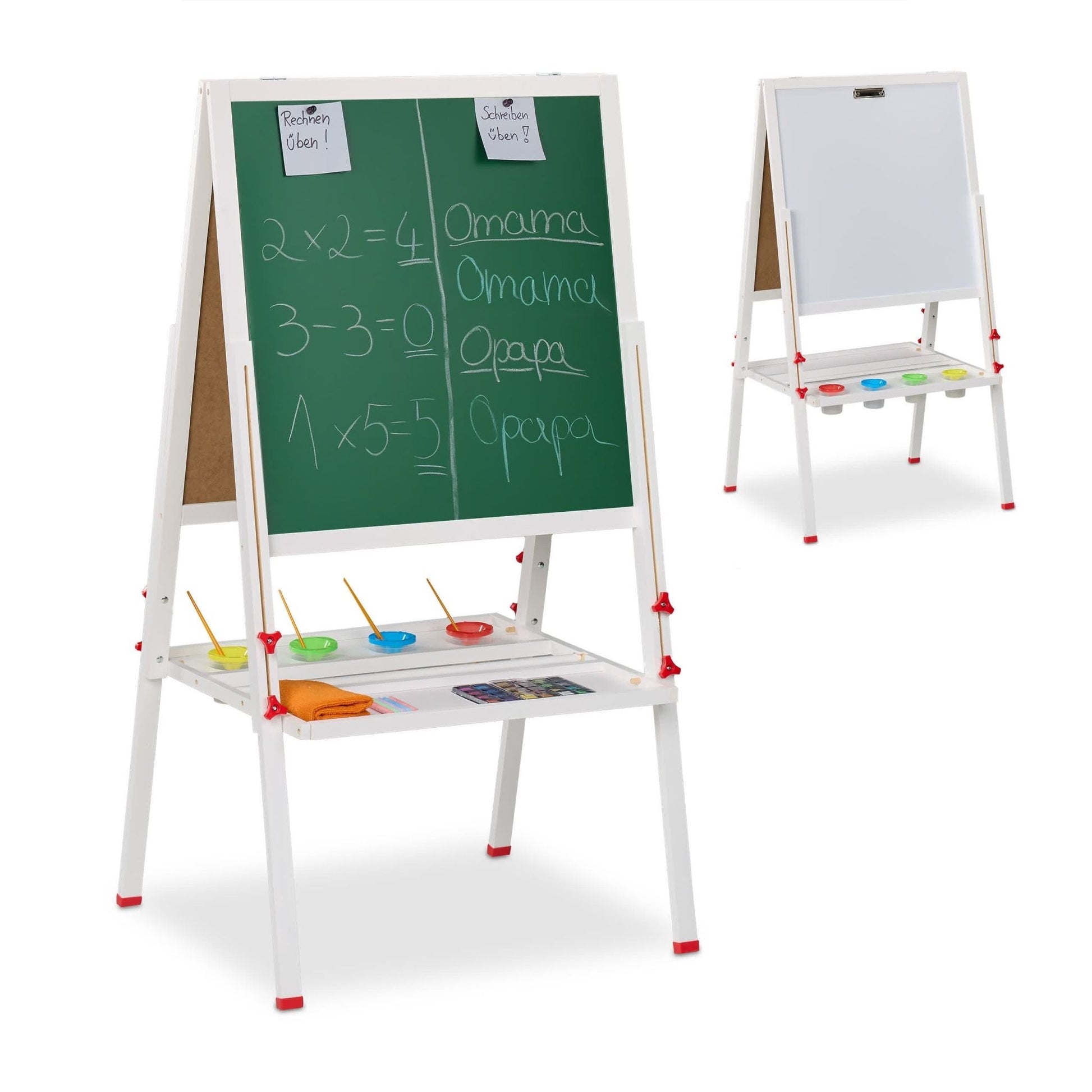 Kinderstandtafel mit Whiteboard Weiss-Dunkelgrün von guteszeug.ch