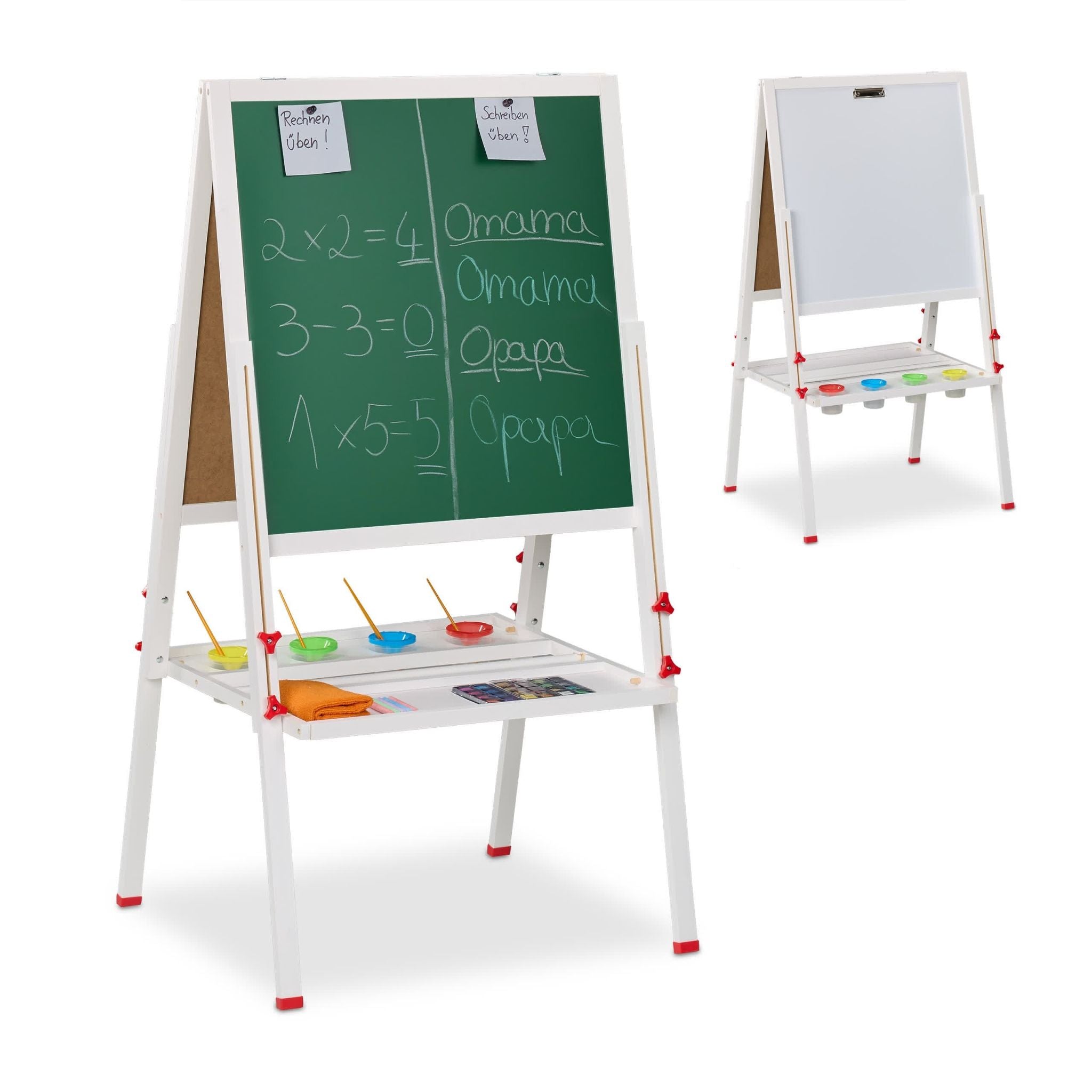 Kinderstandtafel mit Whiteboard Weiss-Dunkelgrün von guteszeug.ch