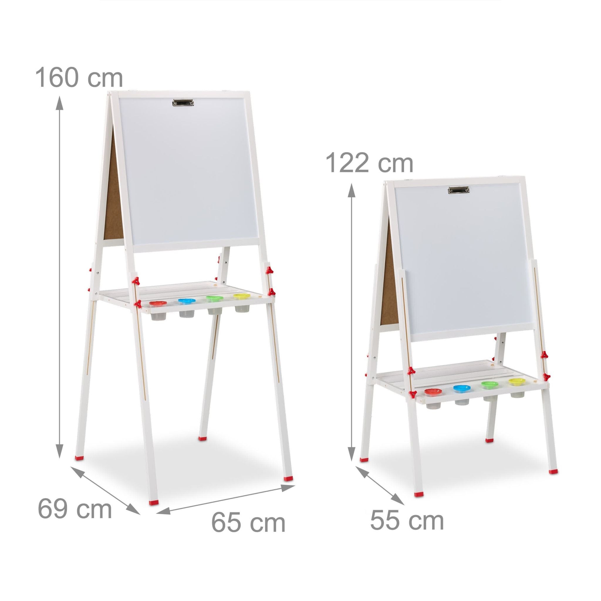 Kinderstandtafel mit Whiteboard Weiss-Dunkelgrün von guteszeug.ch
