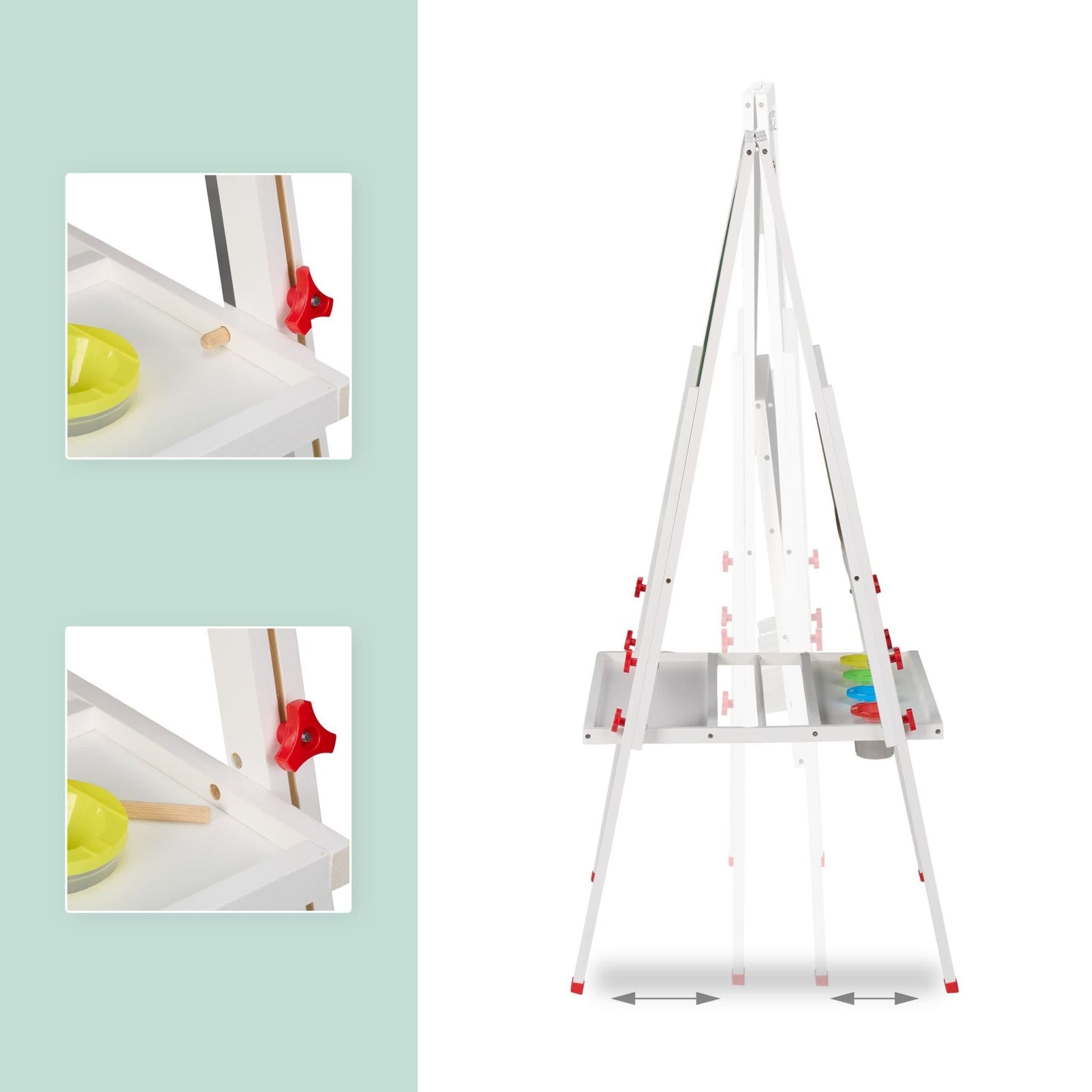 Kinderstandtafel mit Whiteboard Weiss-Dunkelgrün von guteszeug.ch