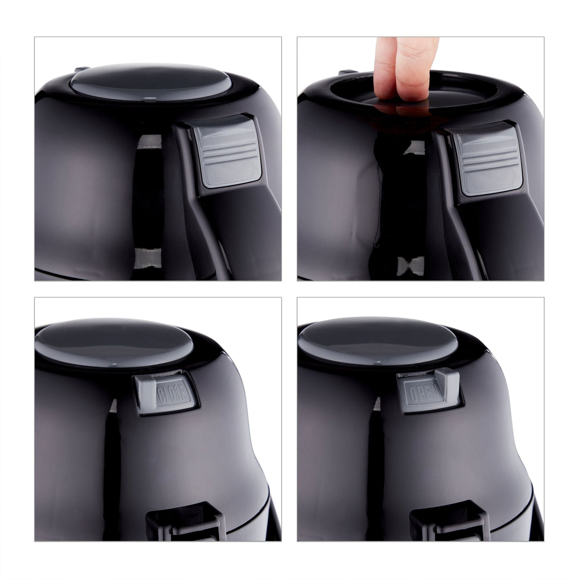 Kaffee Pumpkanne 3L Schwarz-Silber-Grau von Relaxdays
