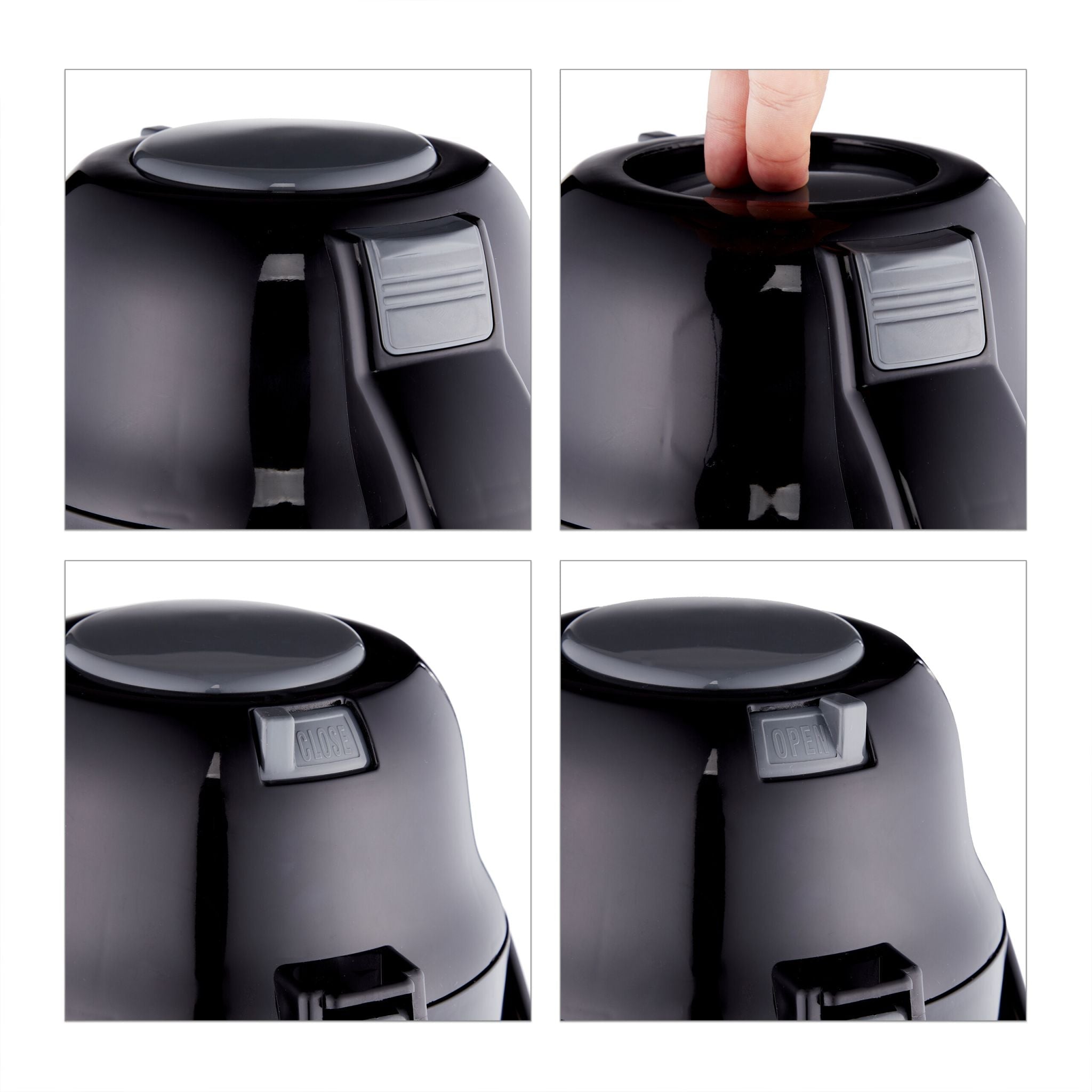 Kaffee Pumpkanne 3L Schwarz-Silber-Grau von Relaxdays