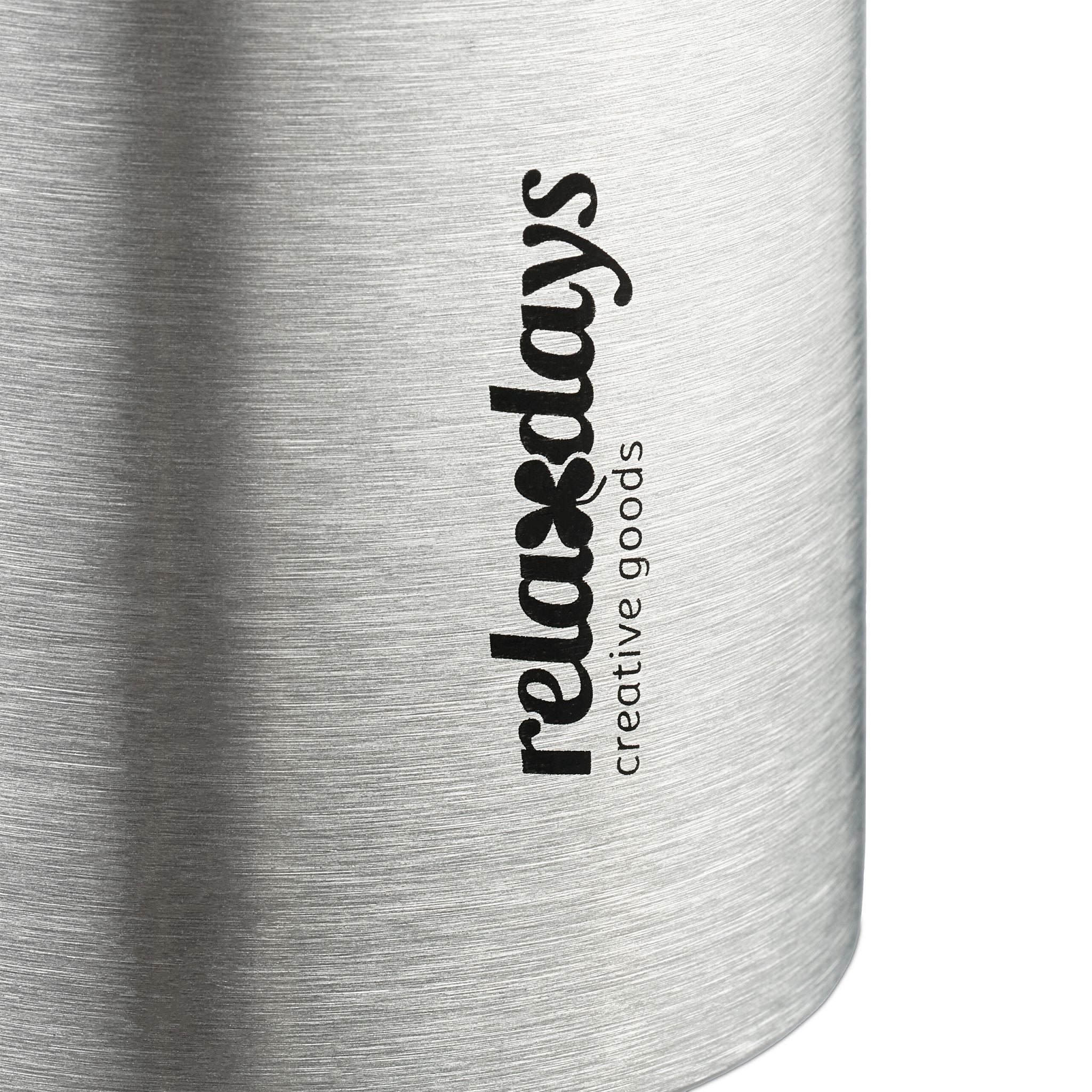Thermobecher Edelstahl 400ml Schwarz-Silber von Relaxdays