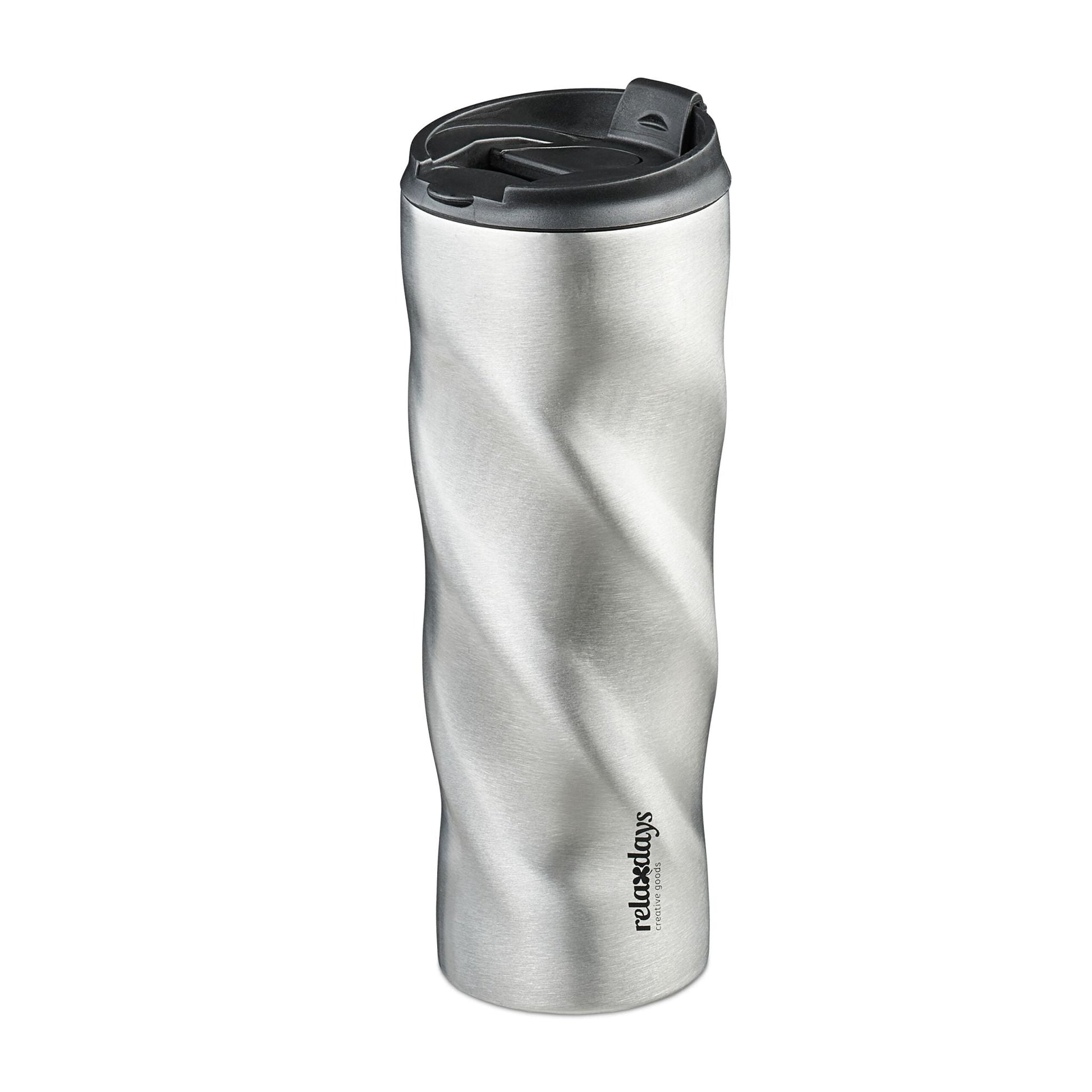 Thermobecher Edelstahl 500ml Schwarz-Silber von Relaxdays