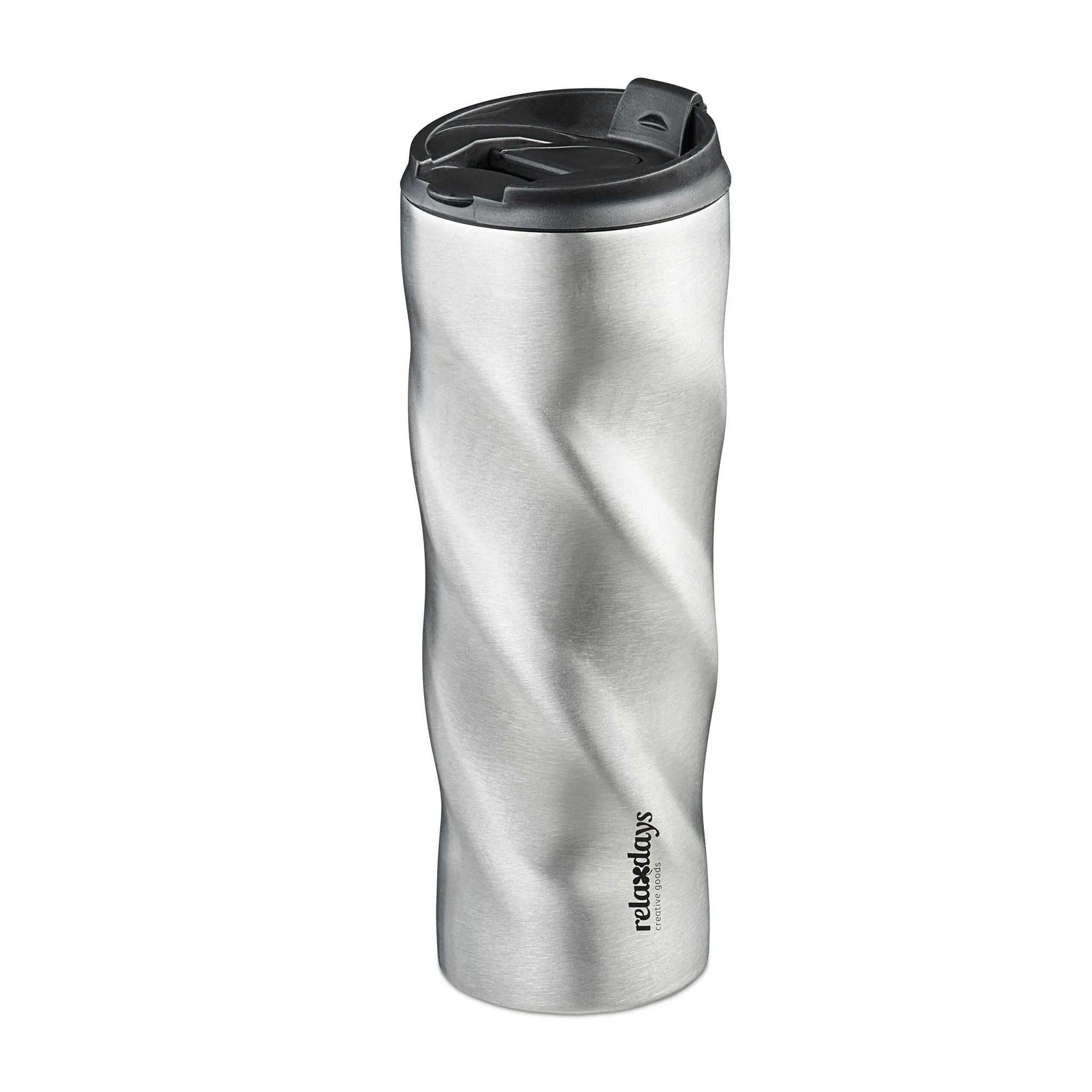 Thermobecher Edelstahl 500ml Schwarz-Silber von Relaxdays