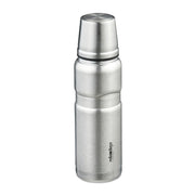 Trinkflasche mit Becher 500ml Schwarz-Silber von Relaxdays