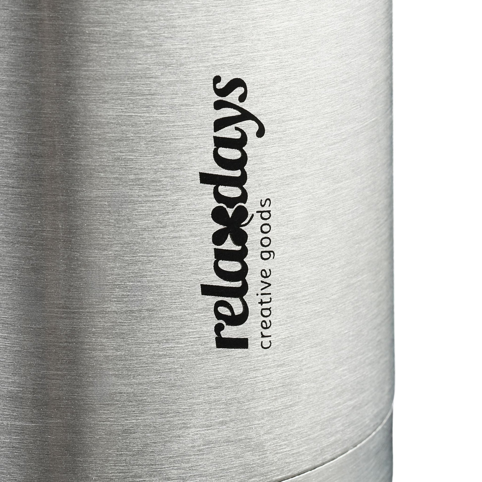 Trinkflasche mit Becher 500ml Schwarz-Silber von Relaxdays