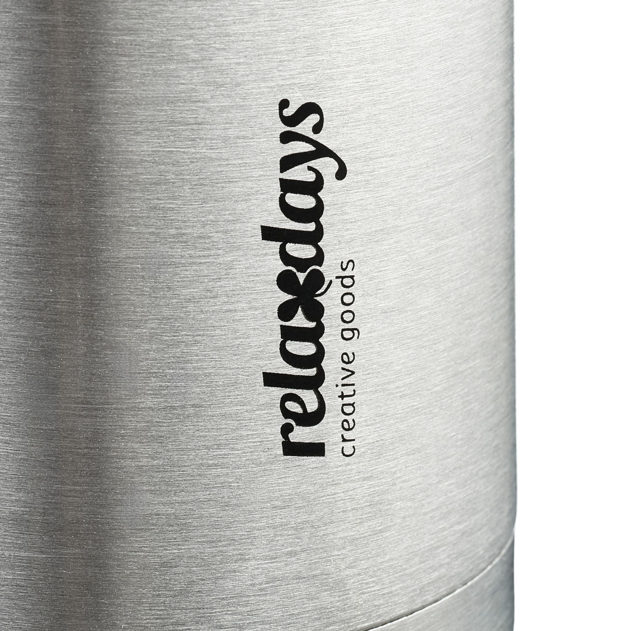 Trinkflasche mit Becher 500ml Schwarz-Silber von Relaxdays