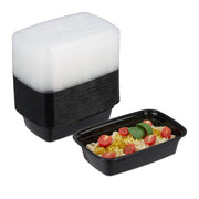 Meal Prep Boxen 1 Fach 24er-Set Schwarz-Transparent von Relaxdays