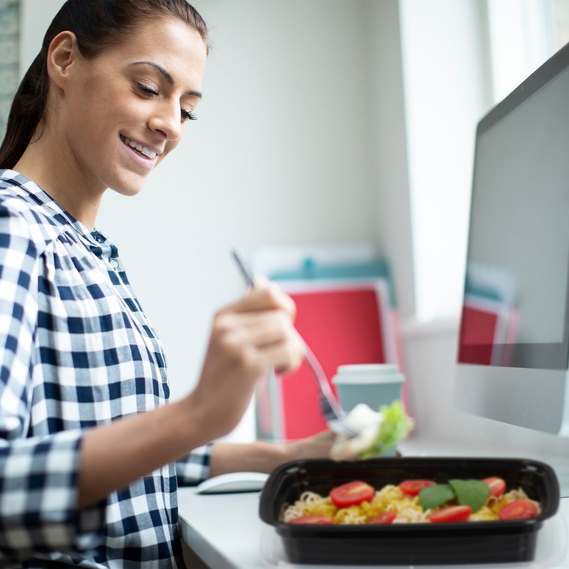 Meal Prep Boxen 1 Fach 24er-Set Schwarz-Transparent von Relaxdays