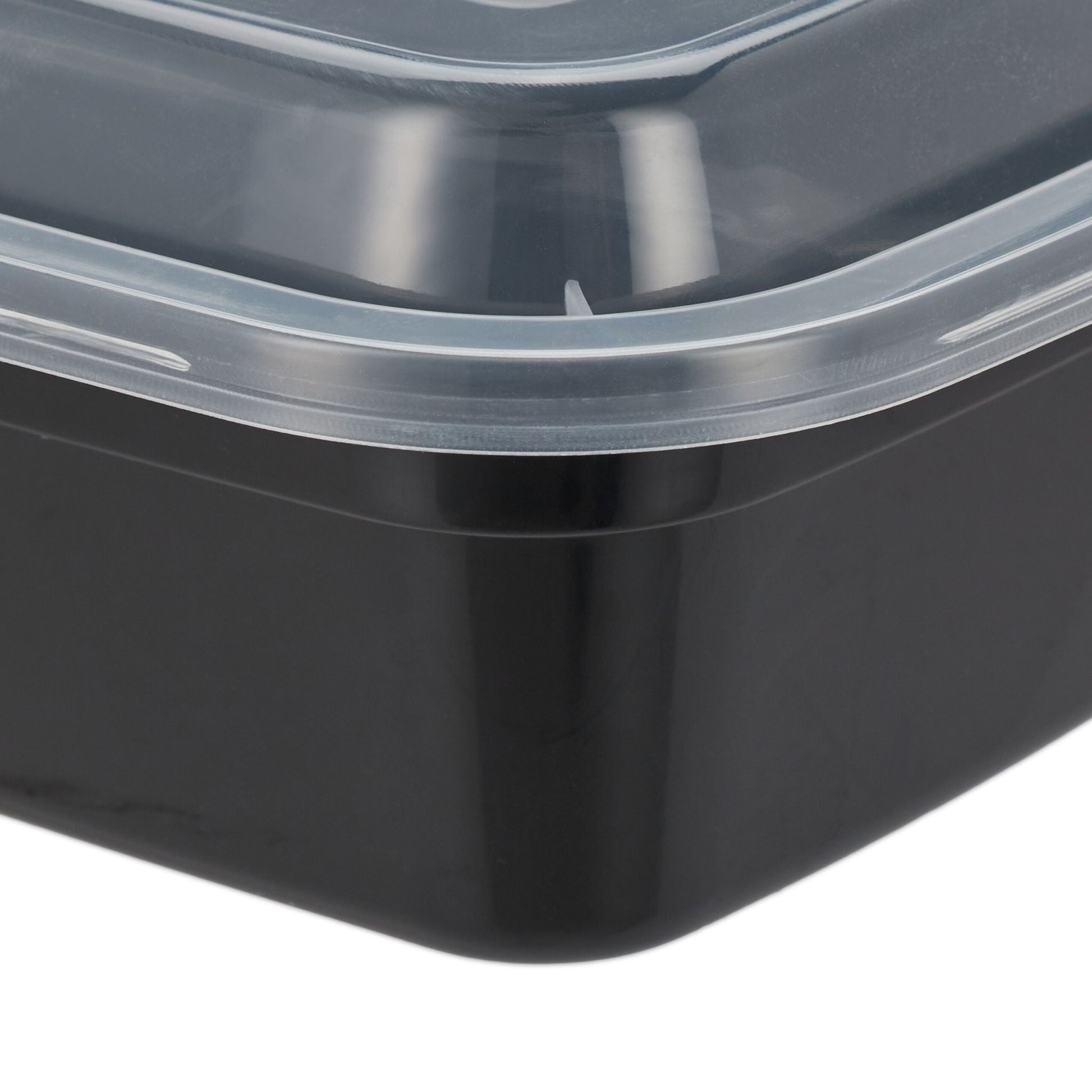 Meal Prep Boxen 1 Fach 24er-Set Schwarz-Transparent von Relaxdays