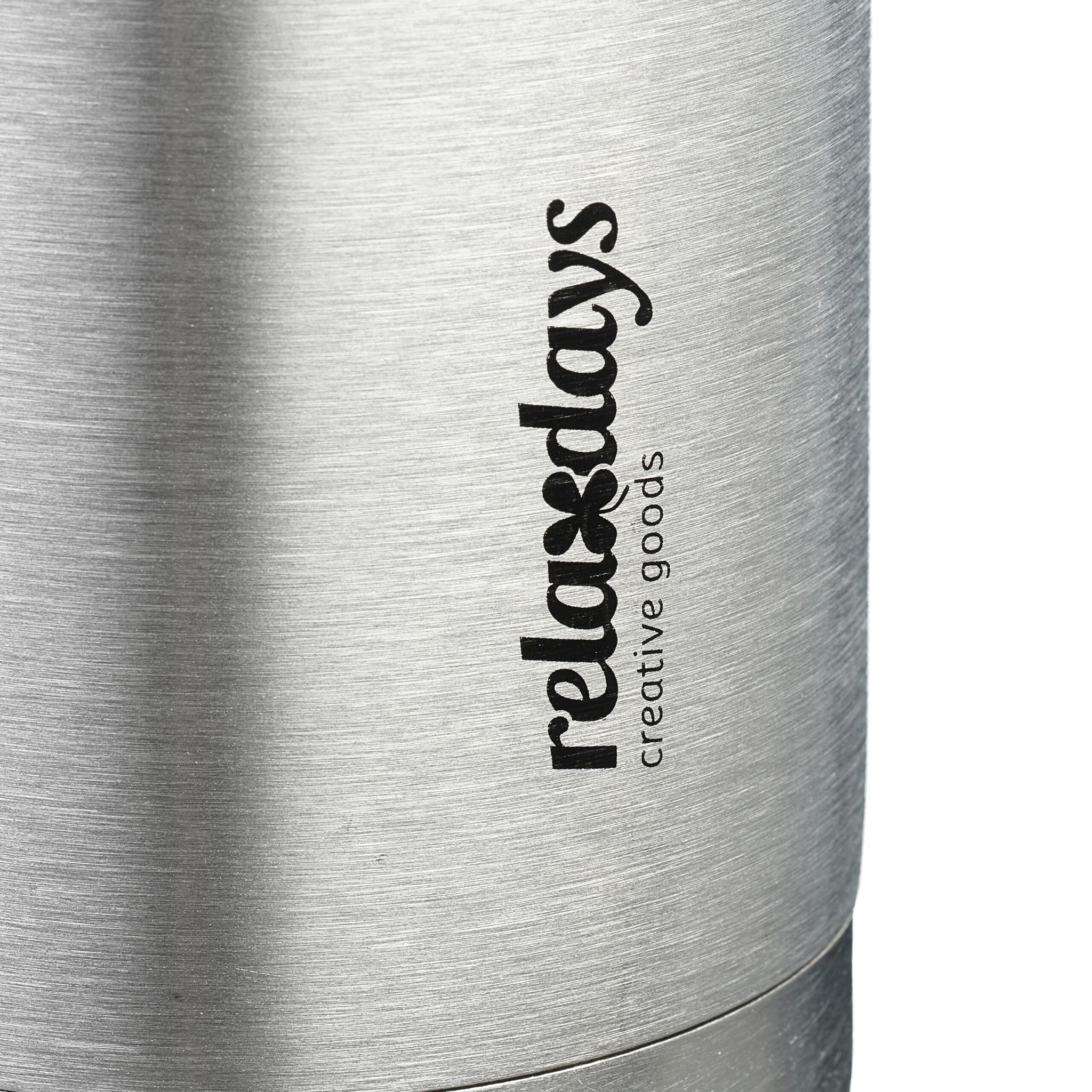 Trinkflasche Edelstahl 500ml Silber von Relaxdays