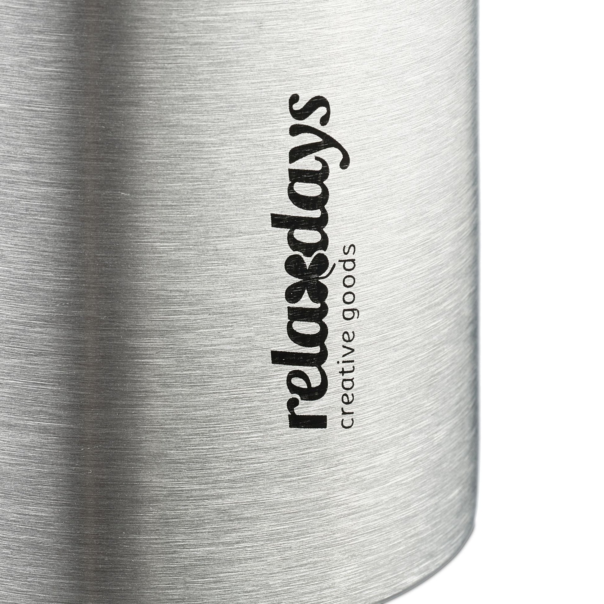 Trinkflasche Edelstahl 400ml mit Becher Schwarz-Silber von Relaxdays