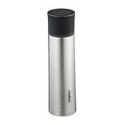 Trinkflasche Edelstahl 500ml mit Becher Schwarz-Silber von Relaxdays