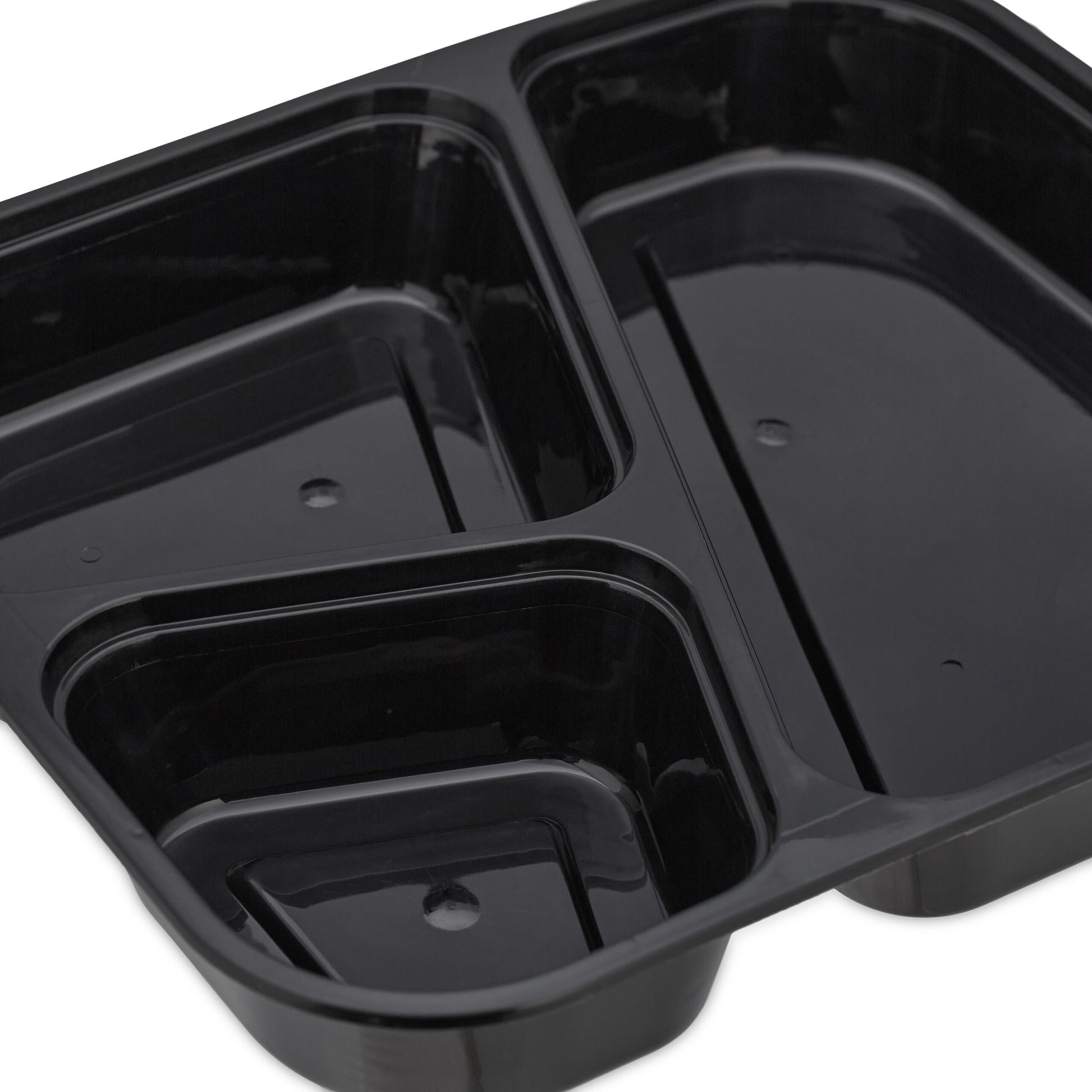 Meal Prep Boxen 24 Set 3 Fächer Schwarz-Transparent von Relaxdays