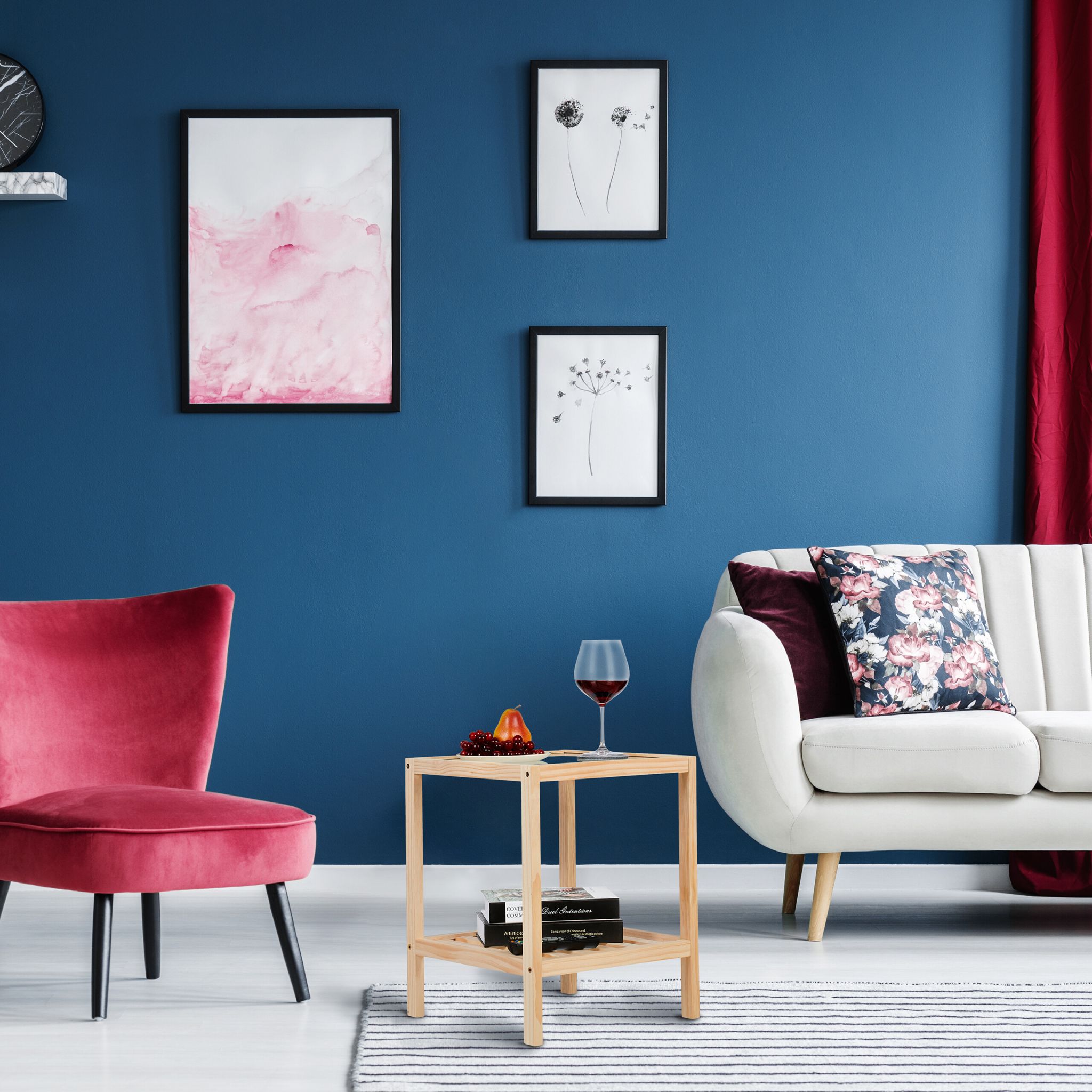 Beistelltisch mit Glasplatte Hellbraun-Transparent von Relaxdays