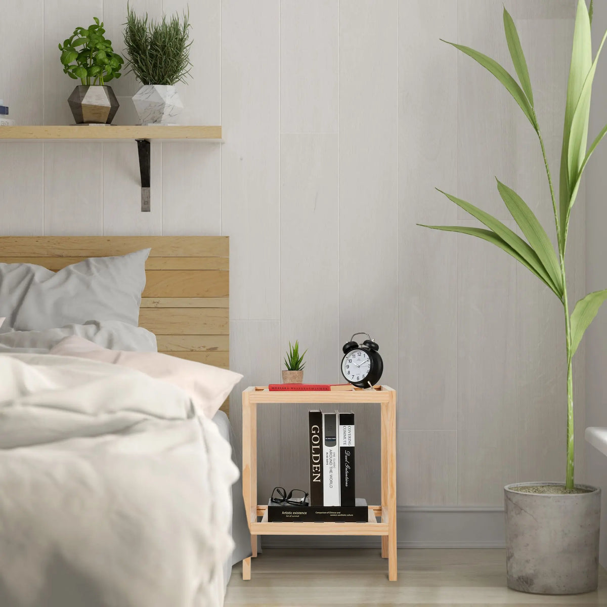 Beistelltisch Holz Hellbraun von Relaxdays