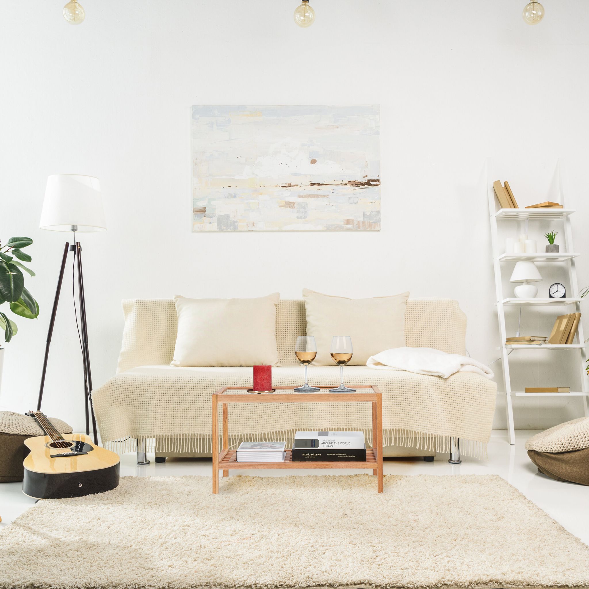 Beistelltisch Walnussholz mit Glasablage Hellbraun-Transparent von Relaxdays