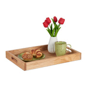 Serviertablett Walnussholz & MDF Hellbraun von Relaxdays