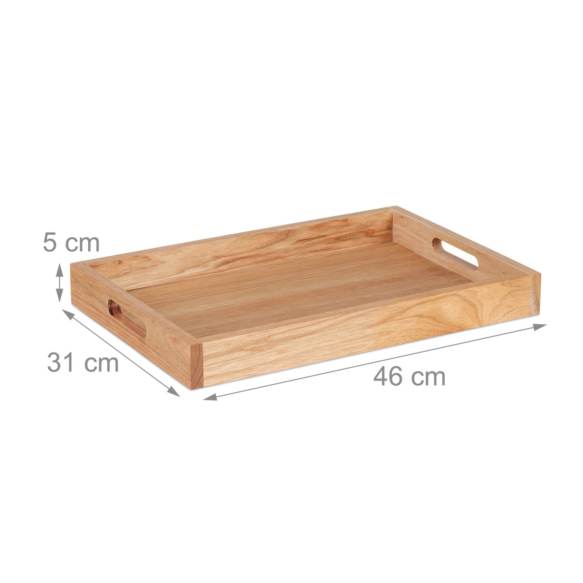 Serviertablett Walnussholz & MDF Hellbraun von Relaxdays