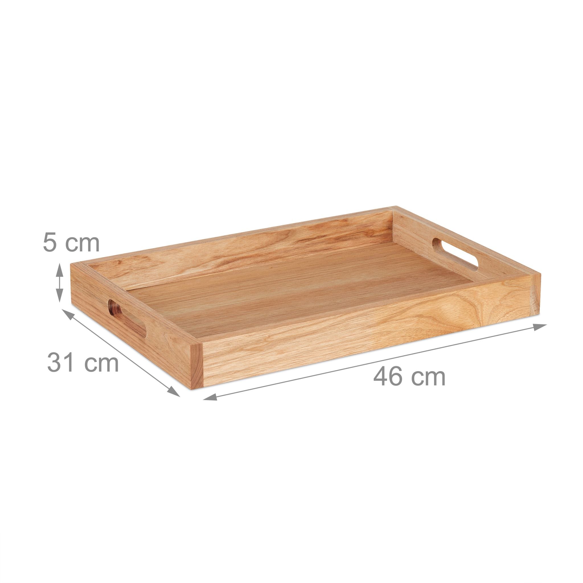 Serviertablett Walnussholz & MDF Hellbraun von Relaxdays
