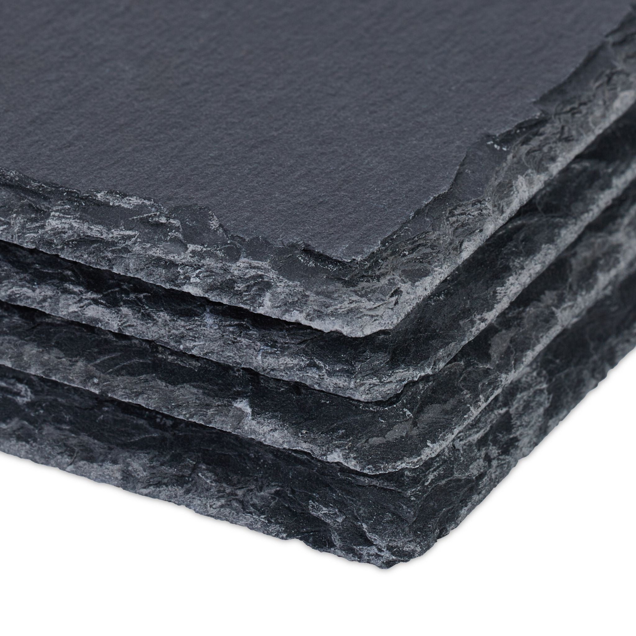 Schieferplatte 26 x 16cm 4er-Set Anthrazit von Relaxdays