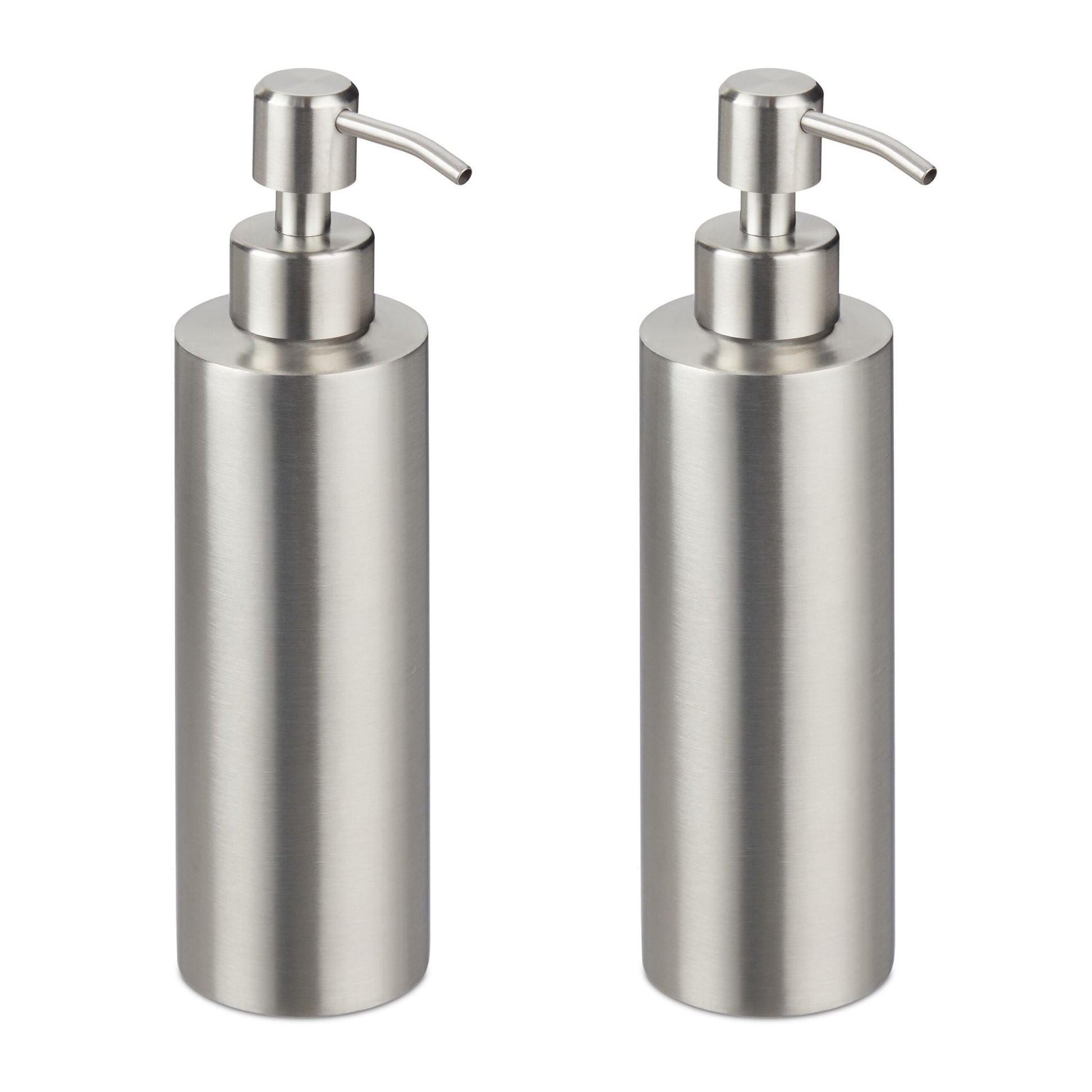 Seifenspender Edelstahl 300 ml 2er-Set Silber von Relaxdays