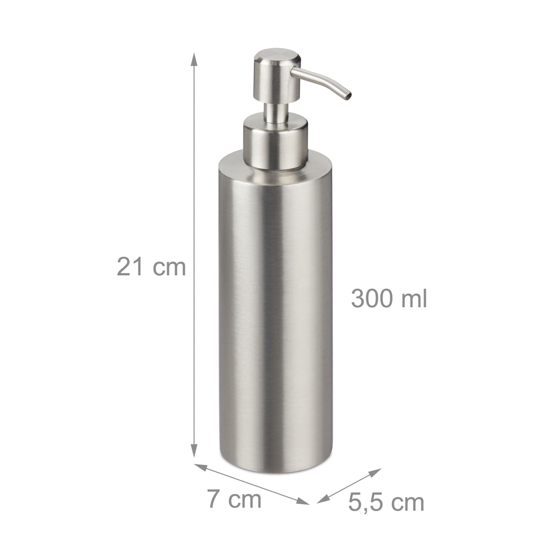 Seifenspender Edelstahl 300 ml 2er-Set Silber von Relaxdays