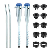 Bodenhülse Stahl 2er-Set Blau-Schwarz-Silber von Relaxdays