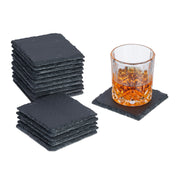 Schiefer Untersetzer 10x10cm 16er-Set Anthrazit von Relaxdays