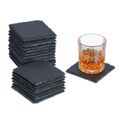 Schiefer Untersetzer 10x10cm 20er-Set Anthrazit von Relaxdays