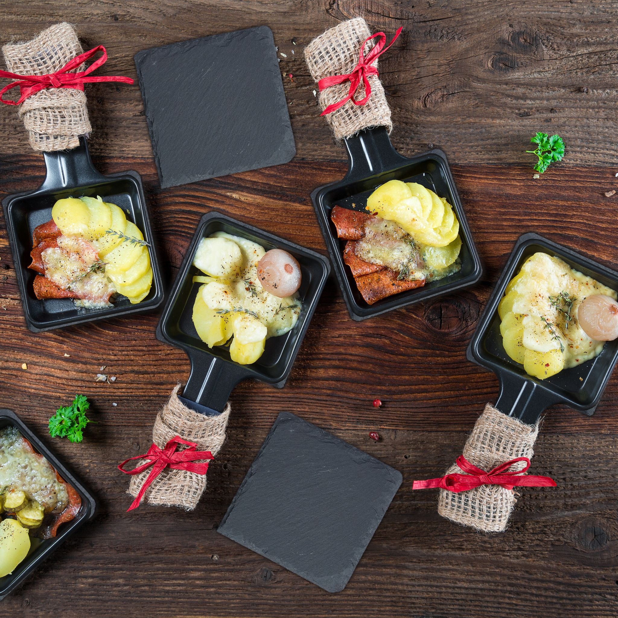 Schiefer Untersetzer 10x10cm 20er-Set Anthrazit von Relaxdays