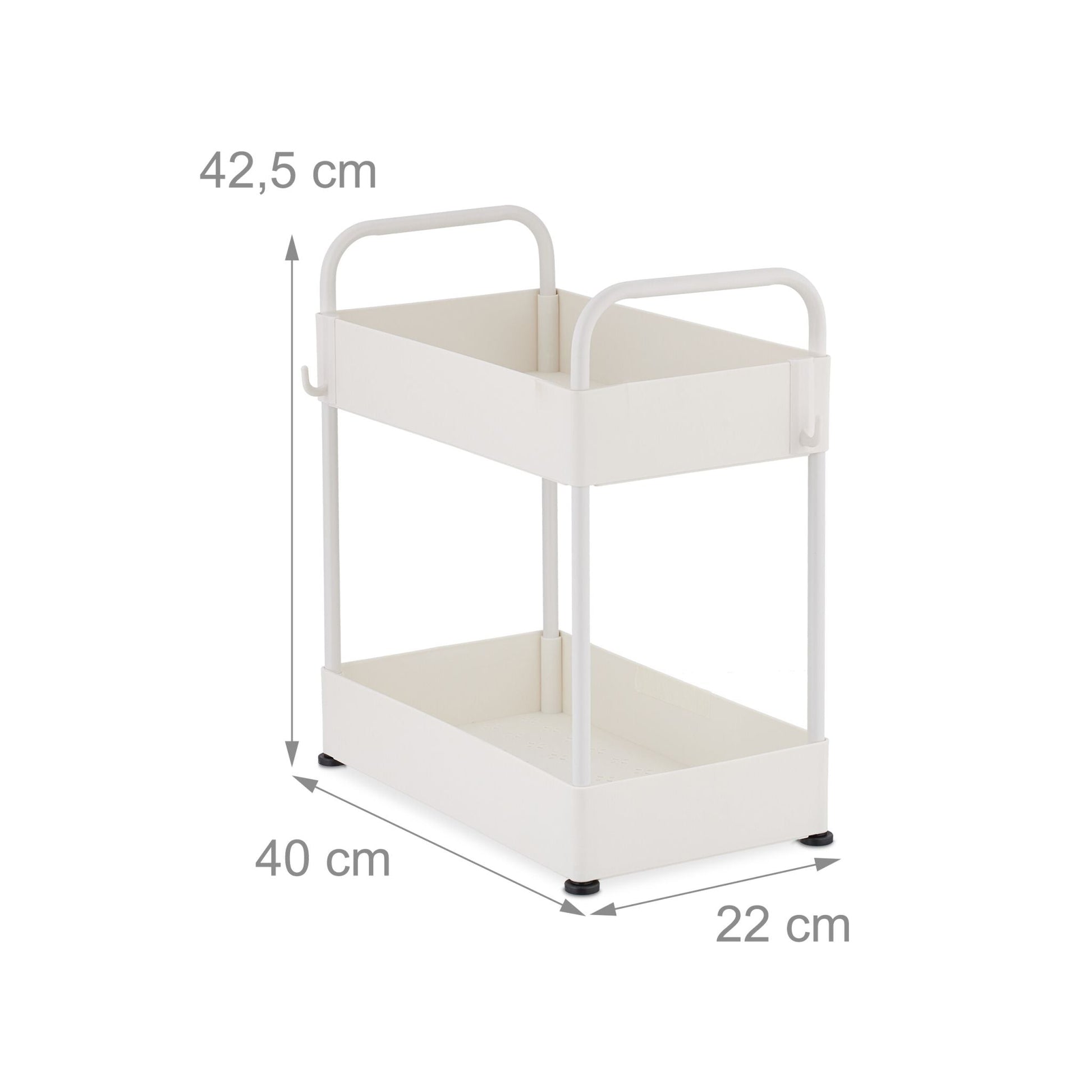 Unter Waschbecken Regal mit 2 Ablagen Weiss von Relaxdays