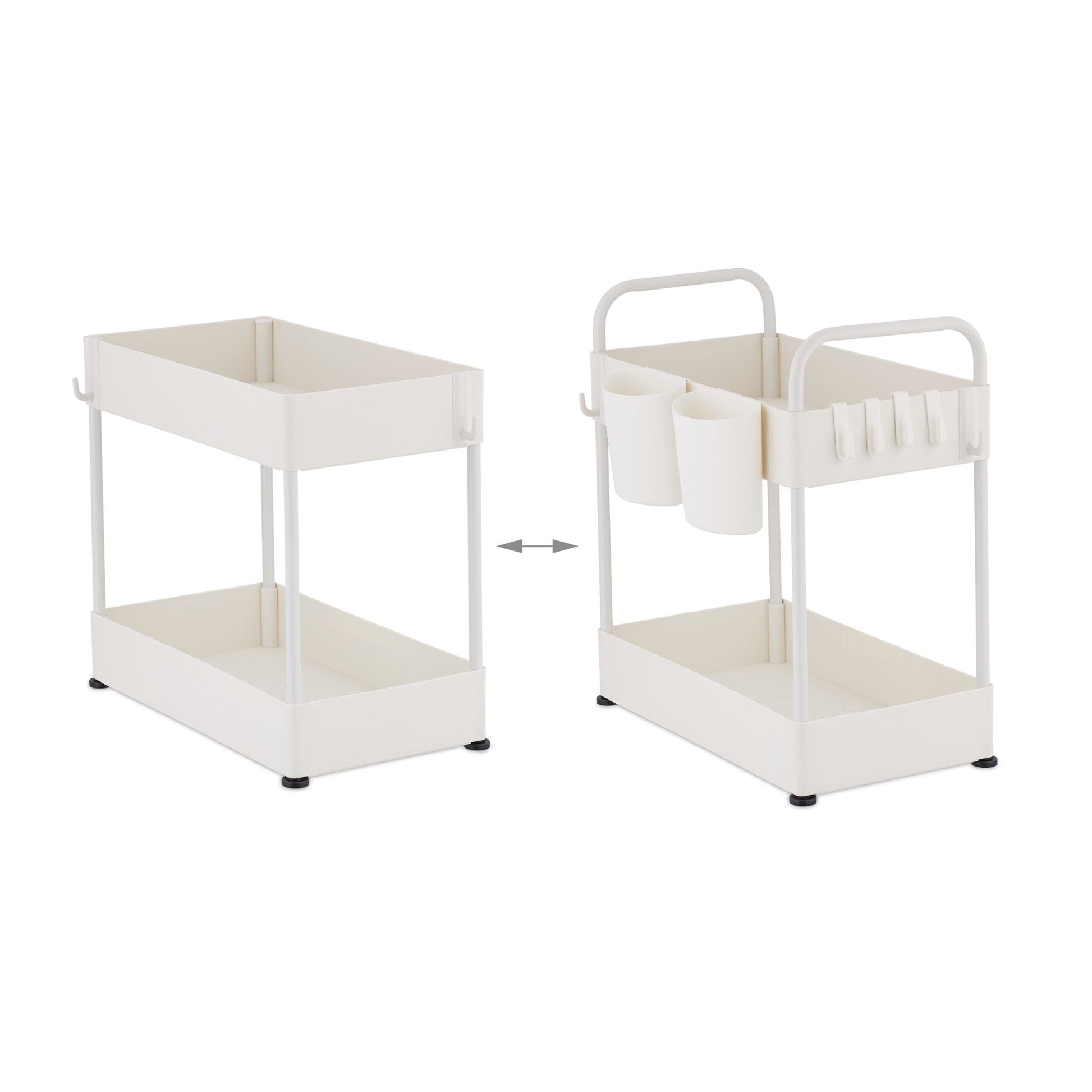 Unter Waschbecken Regal mit 2 Ablagen Weiss von Relaxdays