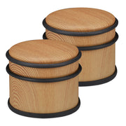 Türstopper Holzoptik 2er-Set Hellbraun-Schwarz von Relaxdays