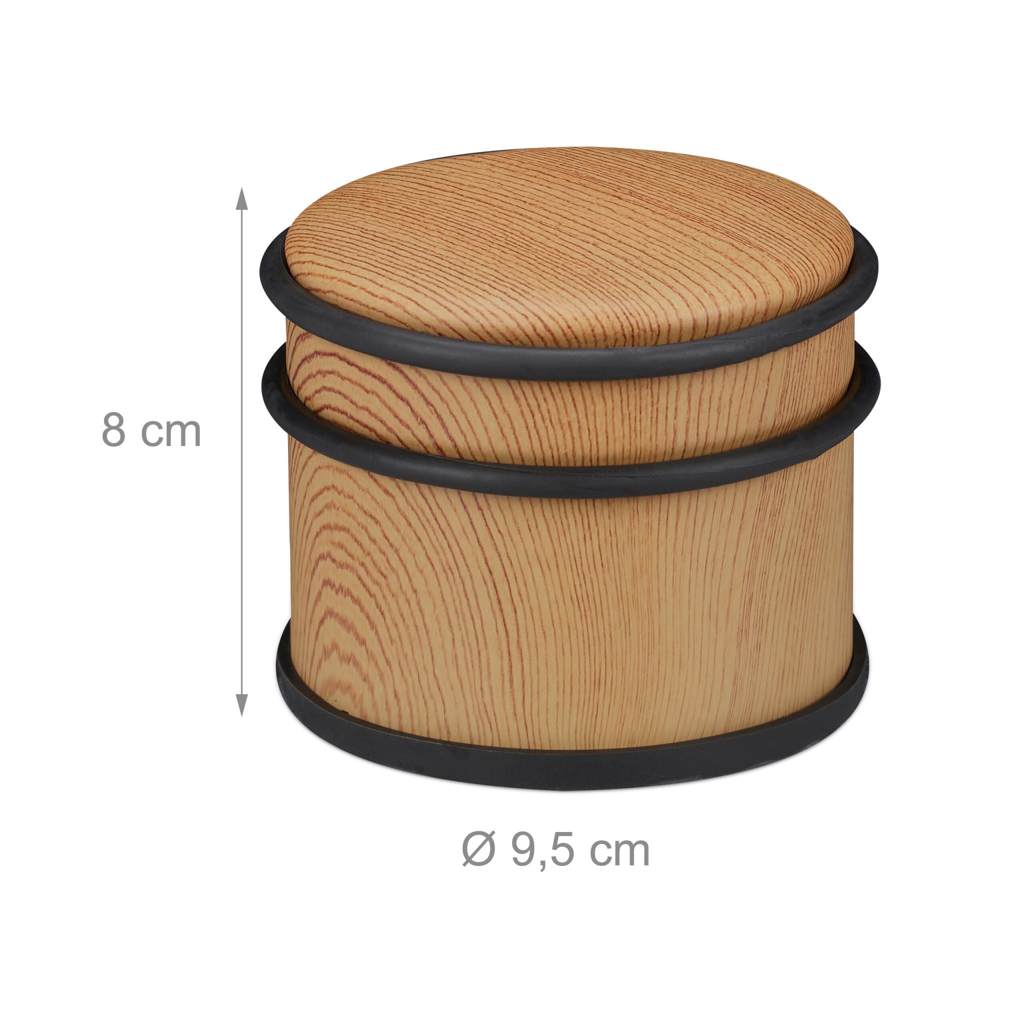 Türstopper Holzoptik 2er-Set Hellbraun-Schwarz von Relaxdays