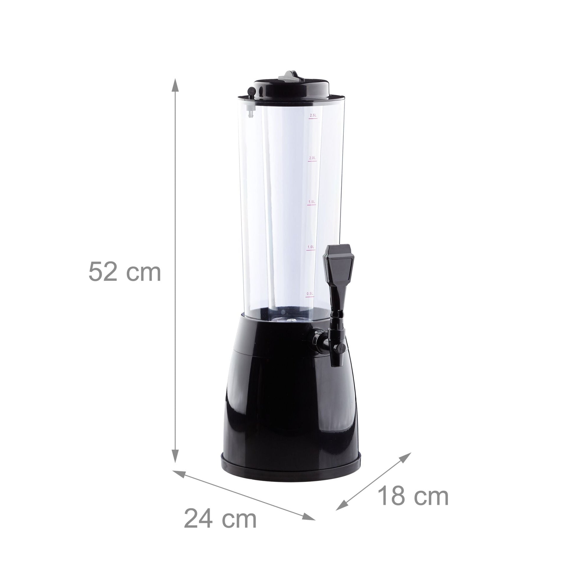 Biersäule mit 20 Bierbechern Blau-Schwarz-Transparent von Relaxdays
