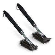 Grillbürste Edelstahl 2er-Set Schwarz-Silber von Relaxdays