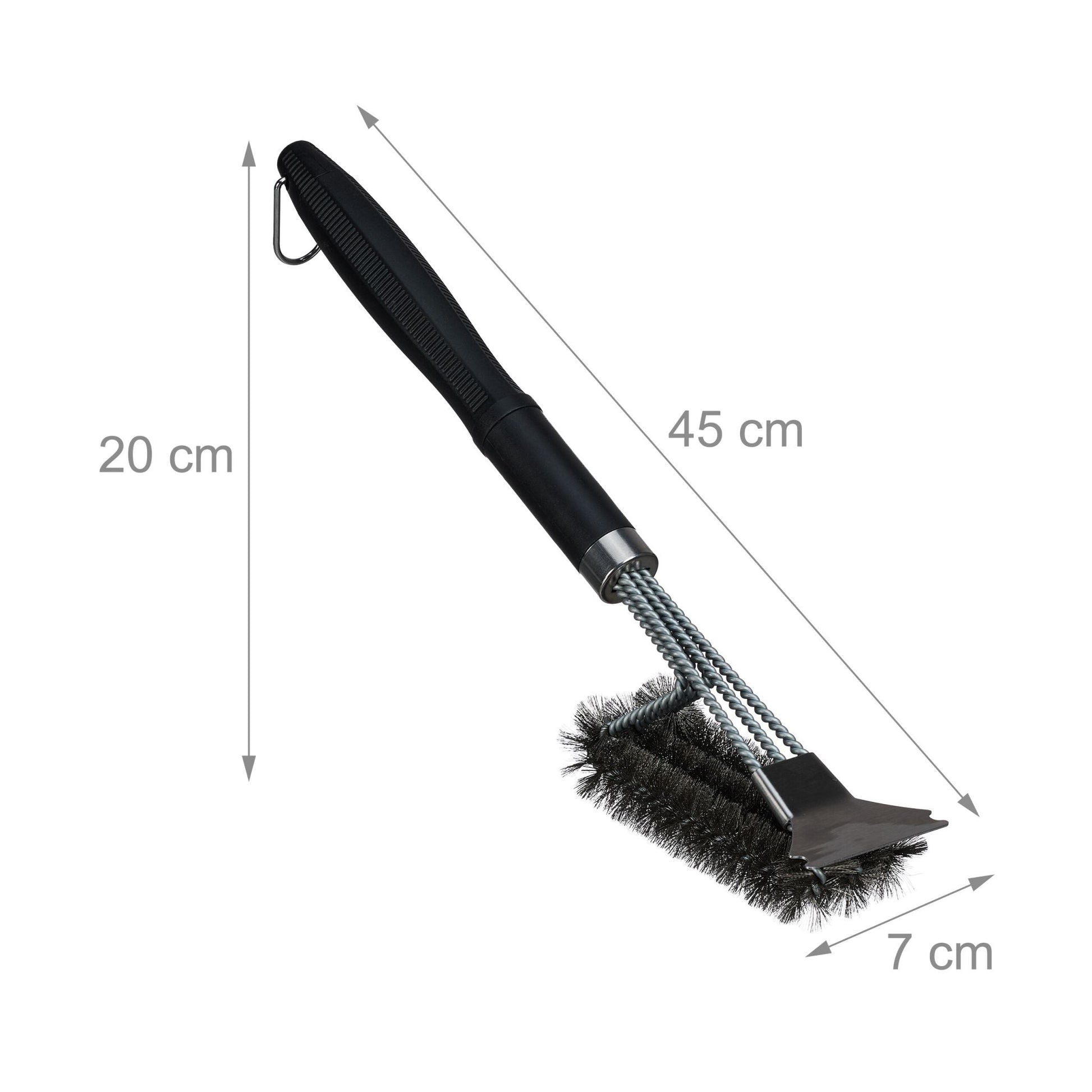 Grillbürste Edelstahl 2er-Set Schwarz-Silber von Relaxdays