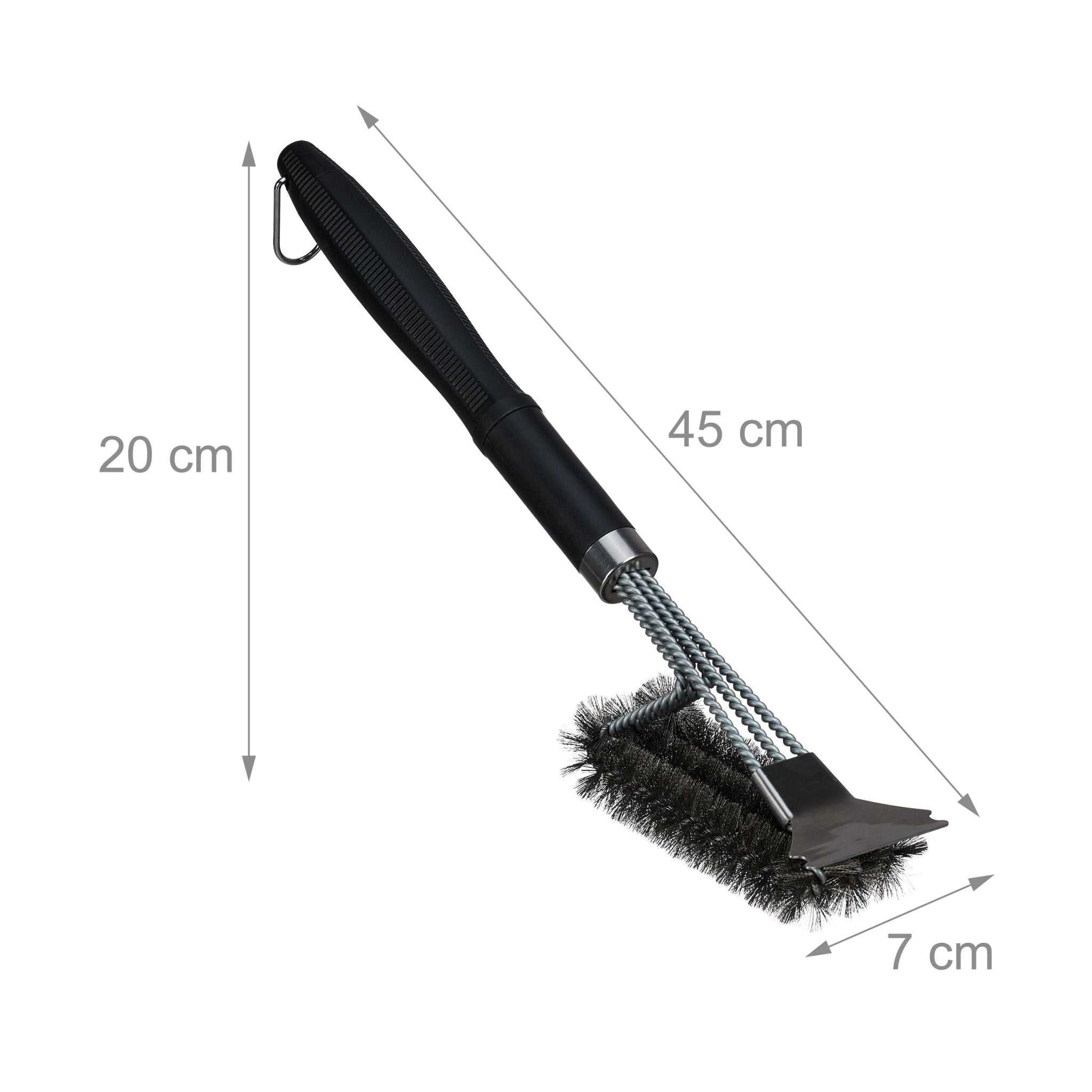 Grillbürste Edelstahl 2er-Set Schwarz-Silber von Relaxdays