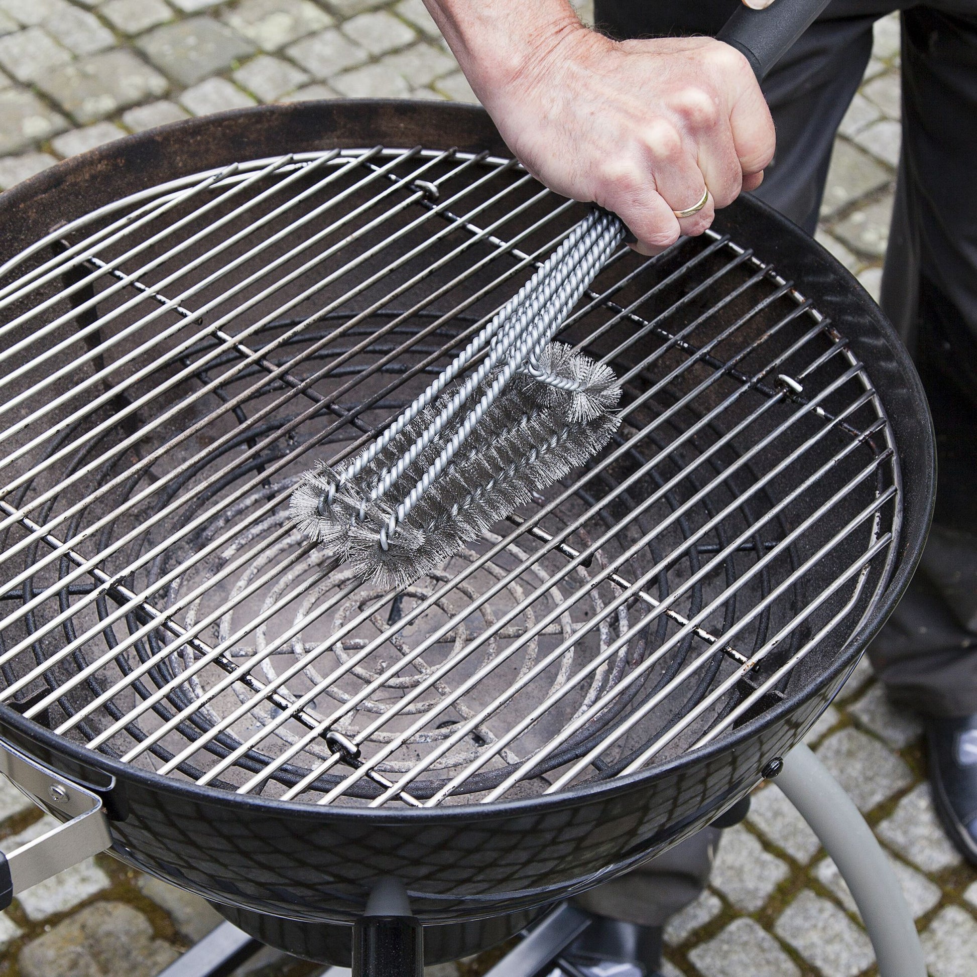 Grillbürste Edelstahl 2er-Set Schwarz-Silber von Relaxdays