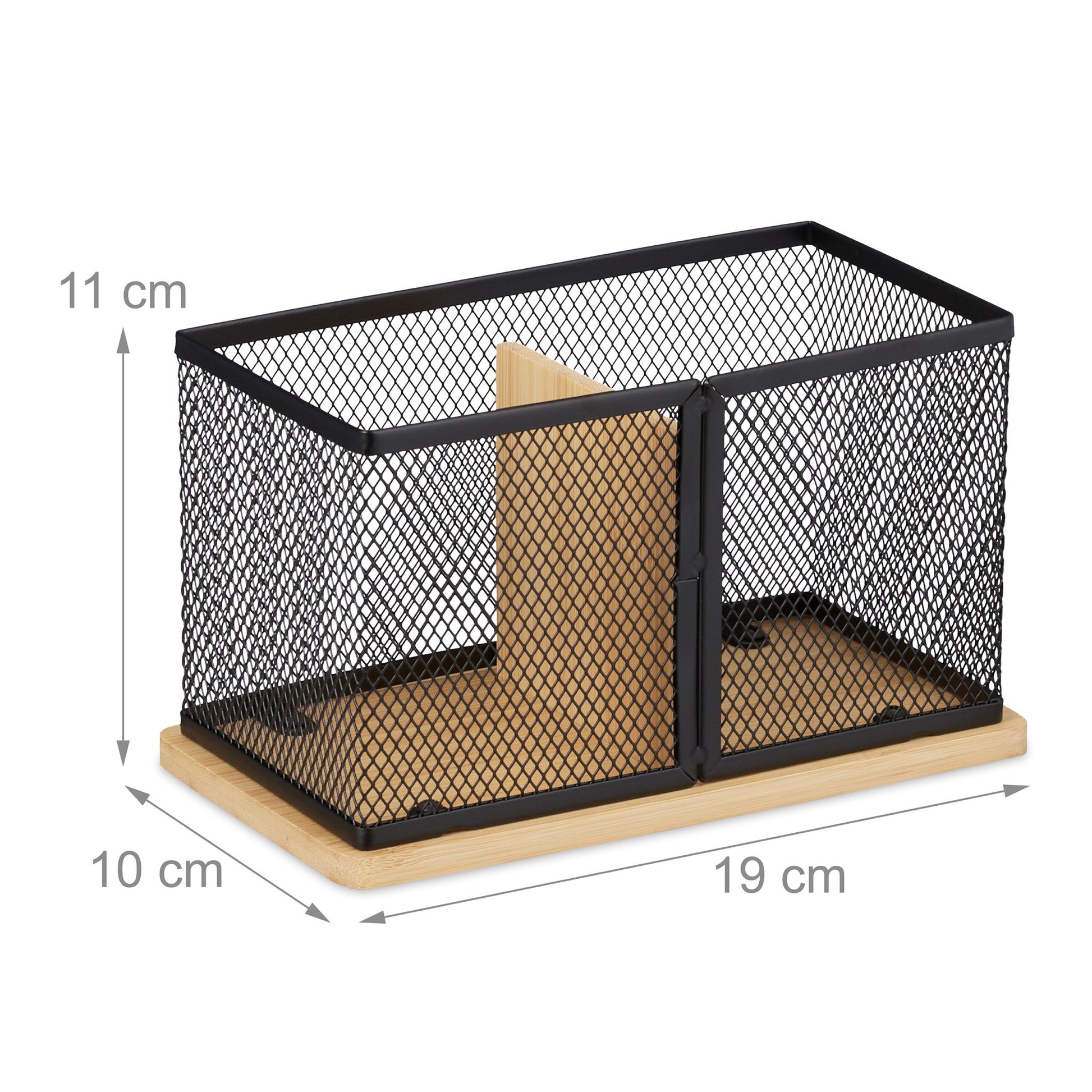 Stiftehalter Bambus und Mesh Hellbraun-Schwarz von Relaxdays