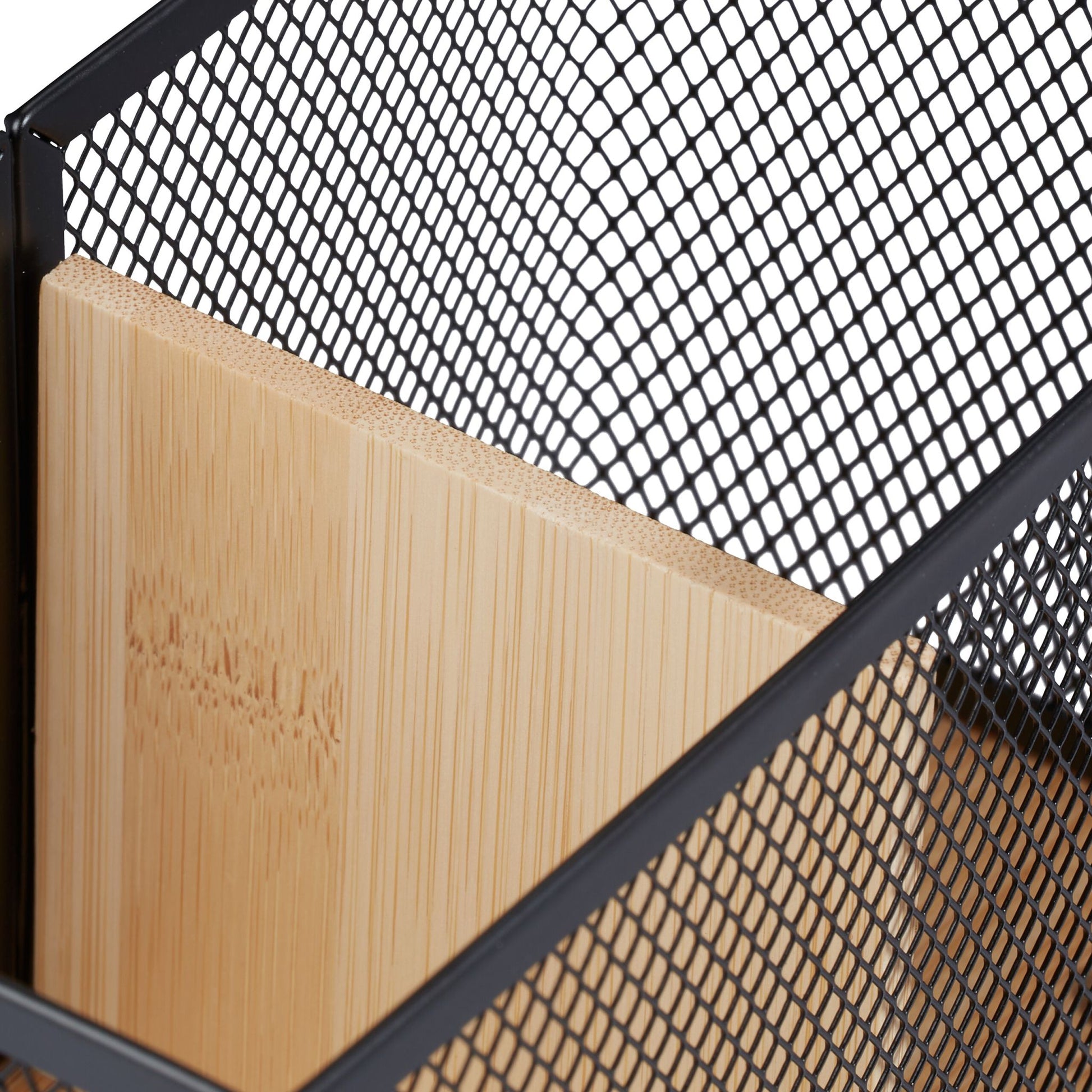 Stiftehalter Bambus und Mesh Hellbraun-Schwarz von Relaxdays