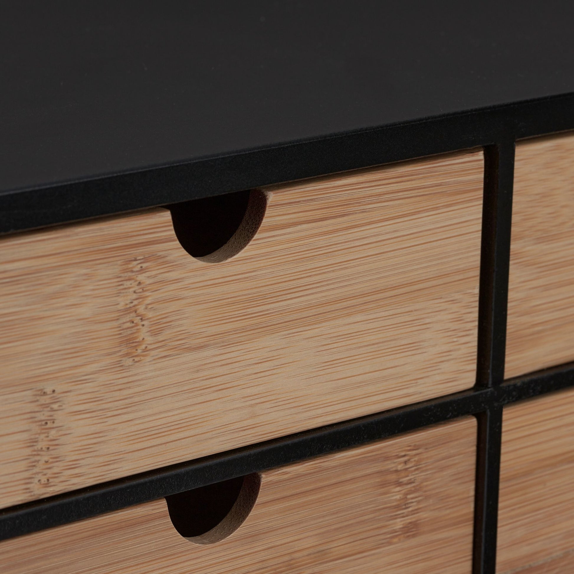 Schreibtisch Organizer mit 4 Schubladen Hellbraun-Schwarz von Relaxdays